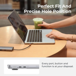 EooCoo Compatible avec Coque MacBook Air 13,6 Pouces M5 M4 M3 M2 2026 2025 2024 2022 Étui Rigide pour Mac Book Air 13,6" A3240 A