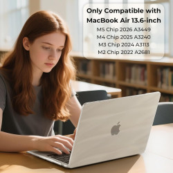 EooCoo Compatible avec Coque MacBook Air 13 Pouces M5 M4 M3 M2 2026 2025 2024 2022, A3449 A3240 A3113 A2681 avec Touch ID, Prote