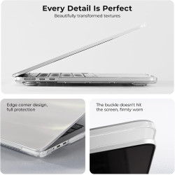 EooCoo Compatible avec Coque MacBook Air 13 Pouces M5 M4 M3 M2 2026 2025 2024 2022, A3449 A3240 A3113 A2681 avec Touch ID, Prote