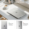 EooCoo Compatible avec Coque MacBook Air 13 Pouces M5 M4 M3 M2 2026 2025 2024 2022, A3449 A3240 A3113 A2681 avec Touch ID, Prote