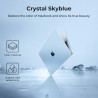 EooCoo Coque Compatible pour MacBook Air 13.6 Pouces M5 M4 M3 M2 2026 2025 2024 2022, Match Officiel Bleu Ciel, Logo Clair, A344