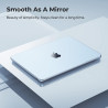 EooCoo Coque Compatible pour MacBook Air 13.6 Pouces M5 M4 M3 M2 2026 2025 2024 2022, Match Officiel Bleu Ciel, Logo Clair, A344