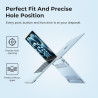 EooCoo Coque Compatible pour MacBook Air 13.6 Pouces M5 M4 M3 M2 2026 2025 2024 2022, Match Officiel Bleu Ciel, Logo Clair, A344
