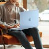 EooCoo Coque Compatible pour MacBook Air 13.6 Pouces M5 M4 M3 M2 2026 2025 2024 2022, Match Officiel Bleu Ciel, Logo Clair, A344
