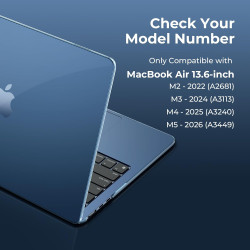 EooCoo Coque Compatible avec MacBook Air 13 Pouces M5 M4 M3 M2 avec 13,6" Retina et Touch ID, 2026 2025-2022, A3449 A3113 A3240,