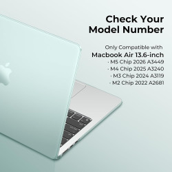 EooCoo Compatible avec Coque MacBook Air 13,6 Pouces M5 M4 M3 M2 2026 2025 2024 2022 Étui Rigide Clair pour Mac Book Air 13,6" A