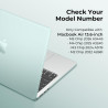 EooCoo Compatible avec Coque MacBook Air 13,6 Pouces M5 M4 M3 M2 2026 2025 2024 2022 Étui Rigide Clair pour Mac Book Air 13,6" A