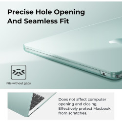 EooCoo Compatible avec Coque MacBook Air 13,6 Pouces M5 M4 M3 M2 2026 2025 2024 2022 Étui Rigide Clair pour Mac Book Air 13,6" A