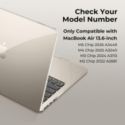 EooCoo Coque Compatible avec MacBook Air 13 Pouces M5 M4 M3 M2 A3449 A3113 A3240, 2022 2024 2025 2026, Protection Étui Rigide en