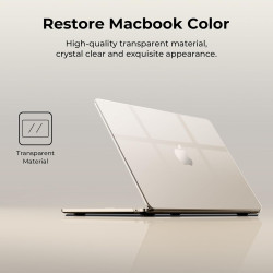 EooCoo Coque Compatible avec MacBook Air 13 Pouces M5 M4 M3 M2 A3449 A3113 A3240, 2022 2024 2025 2026, Protection Étui Rigide en