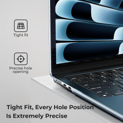 EooCoo Coque Compatible avec MacBook Air 13,6 Pouces M5 A3449 M4 A3240 M3 A3113 M2 2026 2025-2022 Mac 13 Protection Étui Rigide 