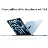 EooCoo Coque Compatible avec MacBook Air 13,6 Pouces M5 A3449 M4 A3240 M3 A3113 M2 2026 2025-2022 Mac 13 Protection Étui Rigide 