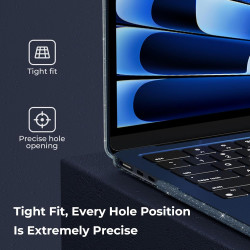 EooCoo Coque Compatible avec MacBook Air 13,6 Pouces M5 A3449 M4 A3240 M3 A3113 M2 2026 2025 2024 2022 Mac 13 Protection Étui Ri