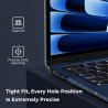 EooCoo Coque Compatible avec MacBook Air 13,6 Pouces M5 A3449 M4 A3240 M3 A3113 M2 2026 2025 2024 2022 Mac 13 Protection Étui Ri