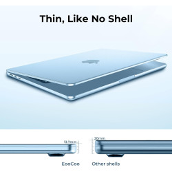 EooCoo Coque Compatible avec MacBook Air 13,6 Pouces M5 M4 M3 M2 2026 2025 2024 2022 Liquid Retina 13,6" Étui Rigide (A3449 A324