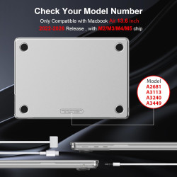 EooCoo Coque Compatible avec MacBook Air 13,6 Pouces M5 M4 M3 M2 2026 2025-2022: Liquid Retina 13,6" A3449 A3240 A3113 A2681 [Id