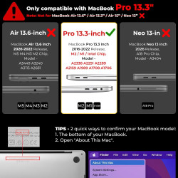 EooCoo Coque MacBook Pro 13 Pouces M2 M12022-2016 A2338 A2289 A2251 A2159 A1989 A1706, Plastique Case Rigide Étui pour MacBook P