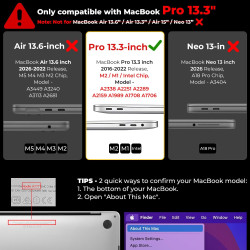 EooCoo Coque MacBook Pro 13 Pouces M2 M1 2022-2016 A2338 A2289 A2251 A2159 A1989 A1706, Plastique Case Rigide Étui pour MacBook 