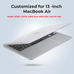 EooCoo Coque Compatible avec MacBook Air M1 13 Pouces 2020 2019 2018 A2337 A2179 A1932 Mac Book Air 13,3″ avec Touch ID, Case Ul