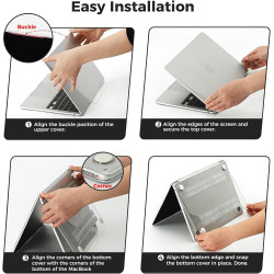 EooCoo Coque Compatible avec MacBook Air 15 Pouces M5 M4 M3 M2 2026 2025-2023,A3448 A3241 A3114 avec Touch ID et 15,3" Retina Di