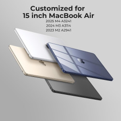 EooCoo Coque Compatible avec MacBook Air 15 Pouces M5 M4 M3 M2 2026 2025-2023,A3448 A3241 A3114 avec Touch ID et 15,3" Retina Di