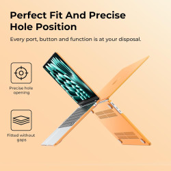 Eoocoo coque compatible avec macbook air 15 pouces 2026 2025-2023 m5 a3448 m4 a3241 m3 a3114 m2 a2941 avec touch id, protection 