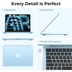 EooCoo Coque Ultra-Mince Compatible avec MacBook Air 15 Pouces M5 M4 M3 M2 2026 2025-2023 Puce A3448 A3241 A3114[correspondre Le