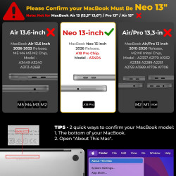 EooCoo Compatible avec Coque MacBook Neo 13 Pouces 2026 (Modèle A3404, Puce A18 Pro) Correspondance Parfaite Couleur d'origine, 