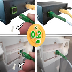 Elfcam® - 30m câble/rallonge fibre optique (orange sfr bouygues) - jarretière simplex monomode sc-apc à sc-apc - blindage et con