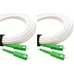Elfcam® -10m câble/rallonge fibre optique (orange sfr bouygues) - jarretière simplex monomode sc-apc à sc-apc - blindage et conn