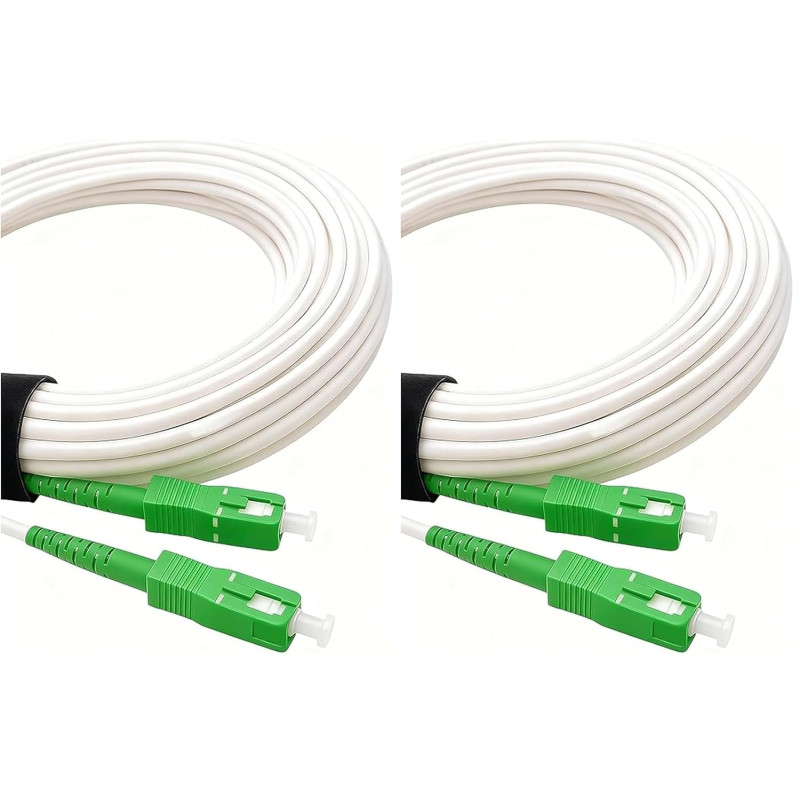 Elfcam® -10m câble/rallonge fibre optique (orange sfr bouygues) - jarretière simplex monomode sc-apc à sc-apc - blindage et conn