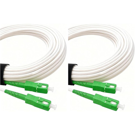 Elfcam® -10m câble/rallonge fibre optique (orange sfr bouygues) - jarretière simplex monomode sc-apc à sc-apc - blindage et conn