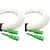 Elfcam® -10m câble/rallonge fibre optique (orange sfr bouygues) - jarretière simplex monomode sc-apc à sc-apc - blindage et conn