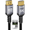 Sniokco 10K 8K 4K Câble HDMI 2.1 48Gbps 4M, Certifié Ultra Haute Vitesse HDMI® Cable 0.01ms 4K 240Hz 165Hz 120Hz 8K 60Hz eARC Ne