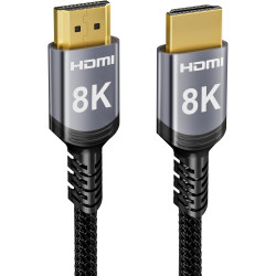 Sniokco 8K 4K Câble HDMI 2.1 48Gbps 10M, Haute Vitesse HDMI® Cable 0.01ms 4K 240Hz 165Hz 120Hz 8K 60Hz eARC Netflix HDCP 2.3 2.2