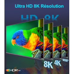 Sniokco 8K 4K Câble HDMI 2.1 48Gbps 20M, Haute Vitesse HDMI® Cable 0.01ms 4K 240Hz 165Hz 120Hz 8K 60Hz eARC Netflix HDCP 2.3 2.2