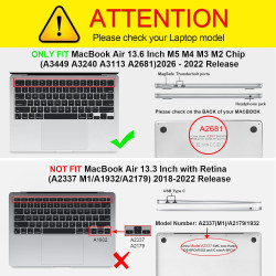 FINTIE Coque Compatible avec MacBook Air 13.6 Pouces M5 M4 M3 M2 (2026/2025/2024/2022, A3449/A3240/A3113/A2681), Coque Fine Légè