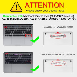 FINTIE Coque Compatible avec MacBook Pro 13 Pouces 2022-2016 (M2 & M1 A2338 / A2289 / A2251 / A2159 / A1989 / A1706 / A1708), Ét