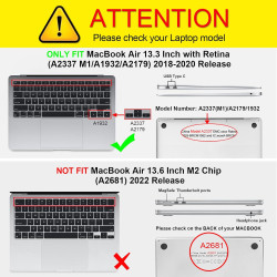 FINTIE Coque Compatible avec MacBook Air 13 Pouces M1 (A2337) / MacBook Air 13 2020/2019/2018 (A1932/A2179), Etui Rigide Fin Hou