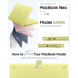 FINTIE Coque Compatible avec MacBook Neo 13 Pouces 2026 (Puce A18 Pro, Modèle A3404), Coque Fine et Légère, Étui Rigide Housse e