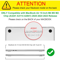 FINTIE Coque Compatible avec MacBook Air 15 Pouces M5 M4 M3 M2 (2026/2025/2024/2023, A3448/A3241/A3114/A2941), Coque Fine et Lég