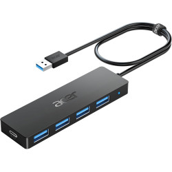 acer Hub USB 3.0 avec 4 Ports USB 3.0, Adaptateur Multiport USB pour PC, MacBook Air, Mac Pro/Mini, iMac, Surface Pro, XPS, PS4,