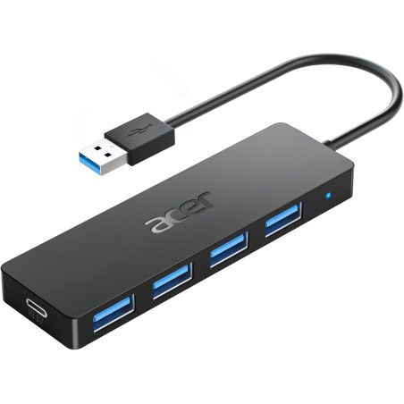 acer Hub USB 3.0 avec 4 Ports USB 3.0, Adaptateur Multiport USB pour PC, MacBook Air, Mac Pro/Mini, iMac, Surface Pro, XPS, PS4,