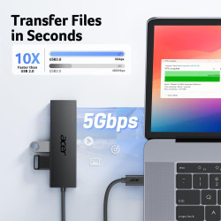 acer Hub USB C vers 4 Ports USB 3.0,Adaptateur Hub Multiport USB C(Thunderbolt 3),Extension hub pour iPhone 15 Plus ProMax,MacBo