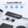 acer Hub USB 3.0 avec 4 Ports USB 3.0, Adaptateur Multiport USB pour PC, MacBook Air, Mac Pro/Mini, iMac, Surface Pro, XPS, PS4,