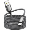 Raviad cable usb c charge rapide 3.1a, [5m] câble usb vers usb c nylon cable chargeur type c pour iphone 17 16 15, samsung galax