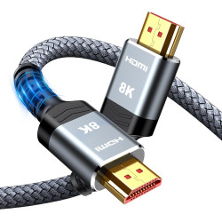 Snowkids 8K Câble HDMI 1.5M, Ultra Haut Débit 48Gbps 8K@60Hz 4K@120Hz Cordon HDMI 2.1, HDR10+ ARC eARC HDCP 2.2&2.3 Compatible a