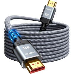 Snowkids 8K Câble HDMI 5M, Ultra Haut Débit 48Gbps 8K@60Hz 4K@120Hz Cordon HDMI 2.1, HDR10+ ARC eARC HDCP 2.2&2.3 Compatible ave
