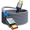 Snowkids 8K Câble HDMI 2.1 6M, Ultra Haut Débit 48Gbps 8K@60Hz 4K@120Hz Cordon HDMI, HDR10+ ARC eARC HDCP 2.2&2.3 Compatible ave