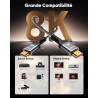 Snowkids 8K Câble HDMI 2.1 10M, Ultra Haut Débit 48Gbps 8K@60Hz 4K@120Hz Cordon HDMI, HDR10+ ARC eARC HDCP 2.2&2.3 Compatible av